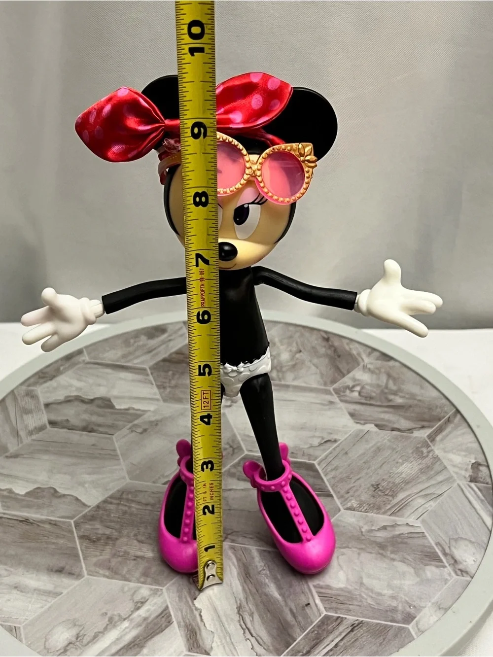 Disney Minnie Mouse Fashion Doll Figure Pink Bow Sunglasses Shoes 9.5”